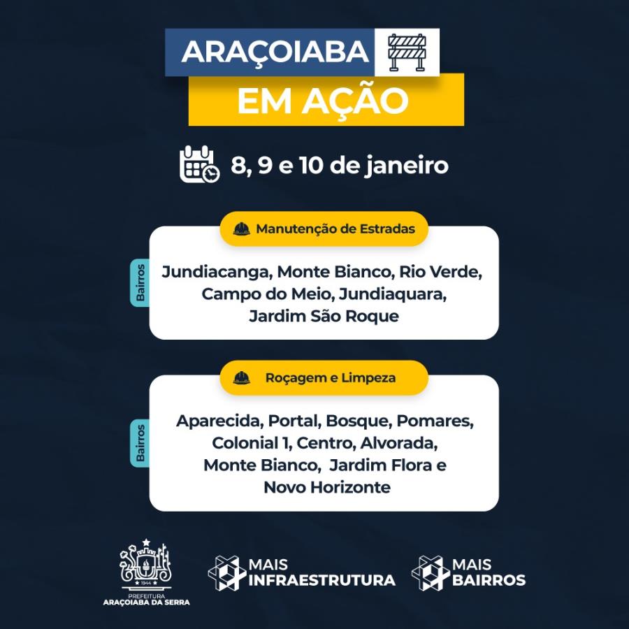 Araçoiaba em Ação - 8, 9 e 10/01