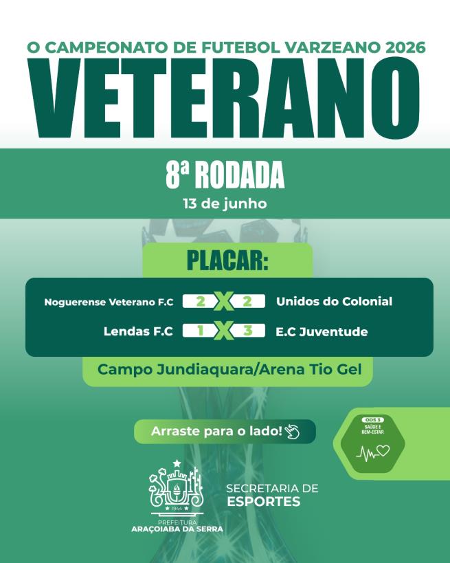 8ª Rodada do Campeonato Varzeano Veterano 2026