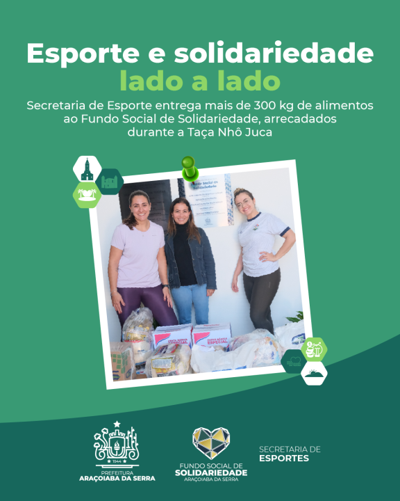 Secretaria de Esporte doa 23 cestas básicas ao Fundo Social de Solidariedade