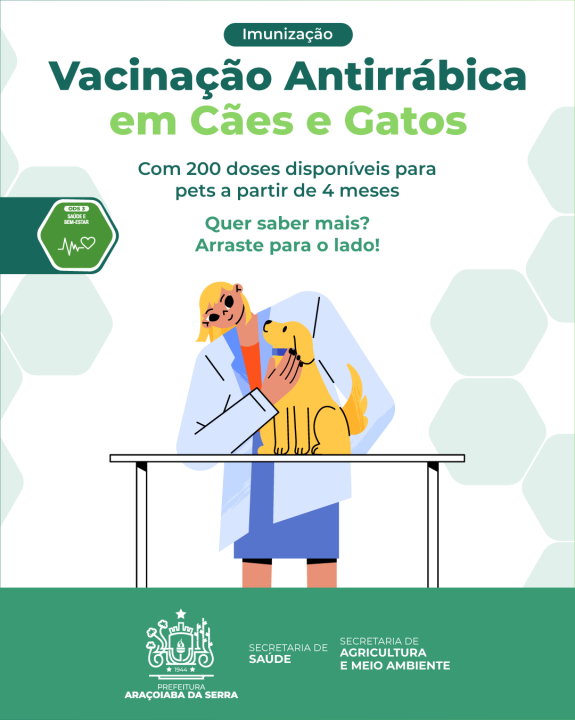 Prefeitura realiza ação de vacinação antirrábica neste sábado