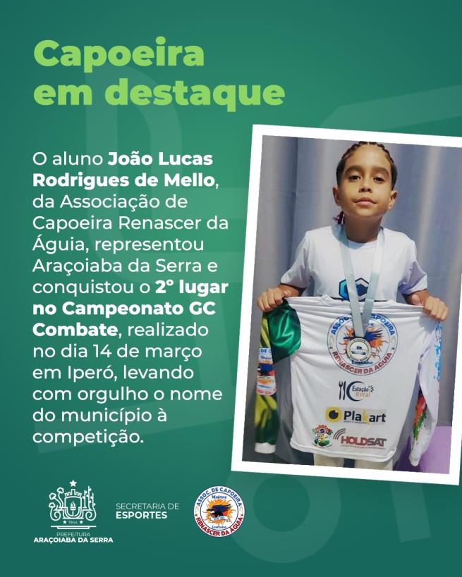 Destaque esportivo: João Lucas brilha no Campeonato GC Combate