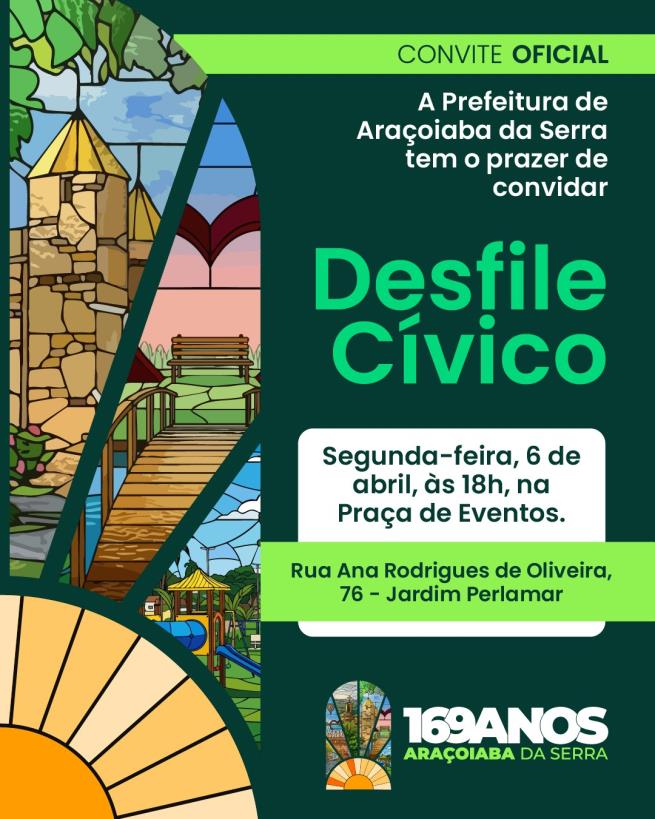 Vem aí o Desfile Cívico dos 169 anos da cidade
