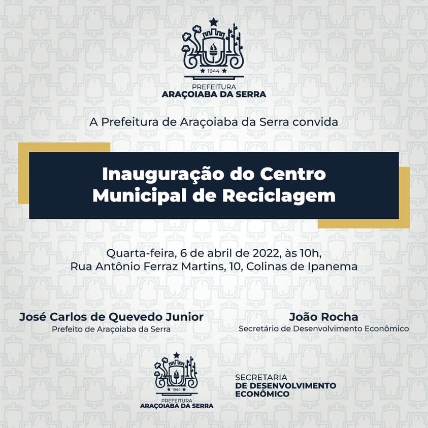 Centro Municipal de Reciclagem será inaugurado nesta quarta-feira (6) às 10h 
