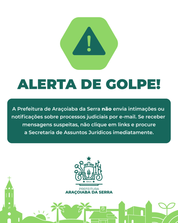 Alerta: E-mails falsos em nome da Prefeitura de Araçoiaba