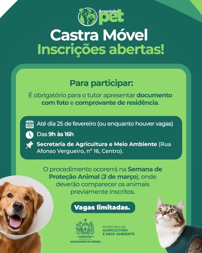 Castra Móvel para Cães e Gatos