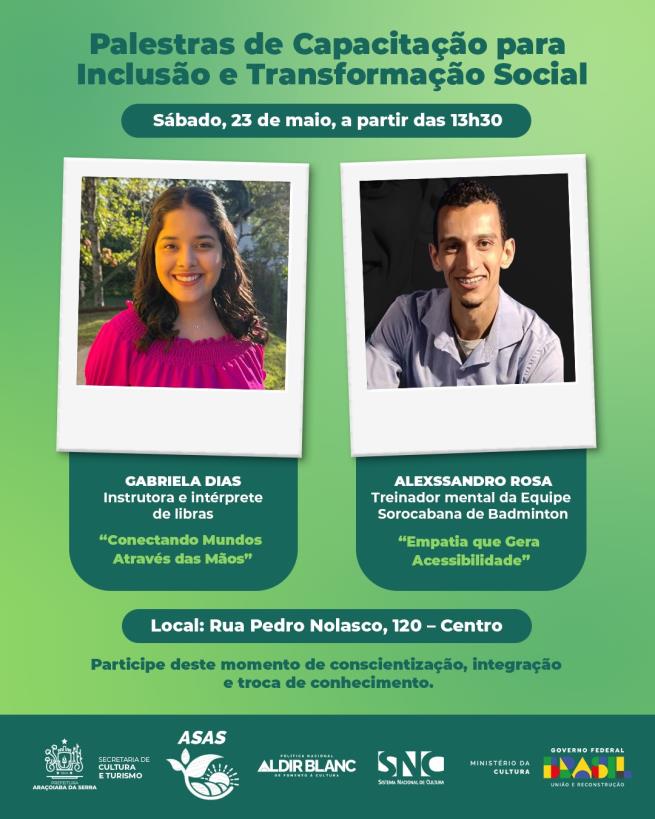 Palestras gratuitas promovem inclusão, acessibilidade e empatia