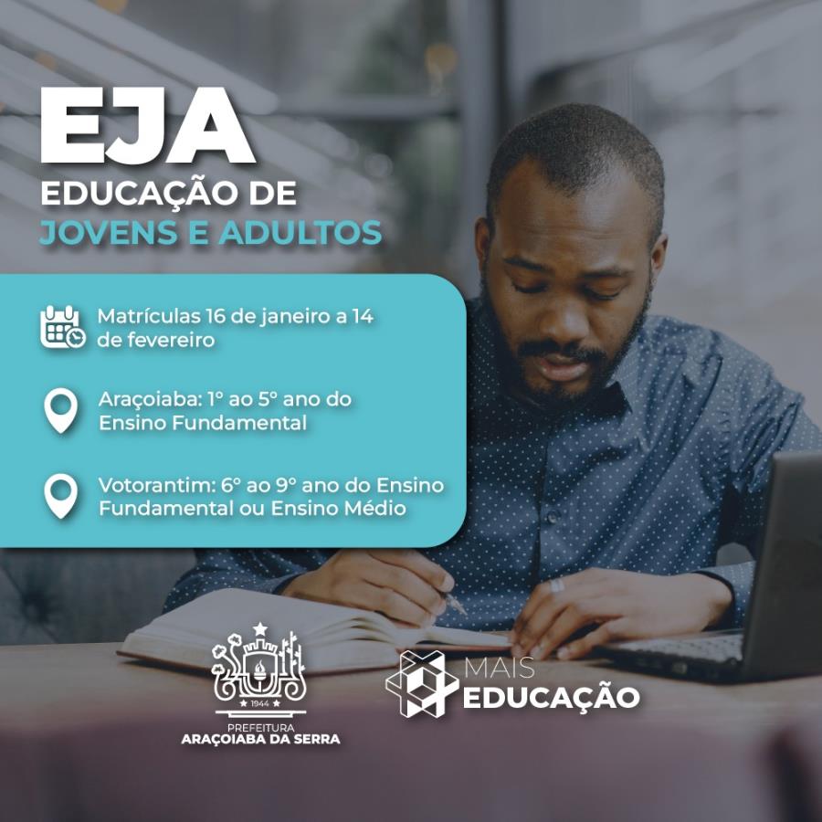 Abertas as inscrições para a EJA (Educação de Jovens e Adultos)