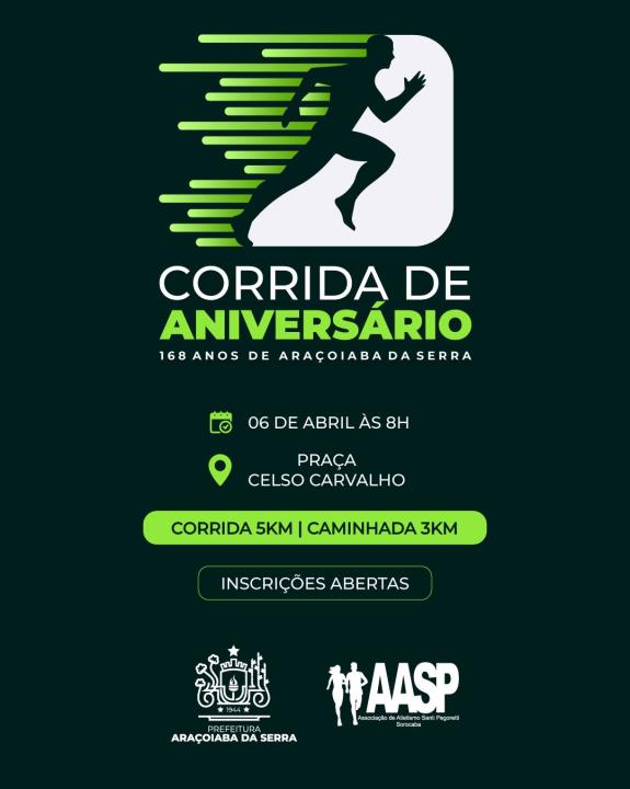 Corrida de Aniversário de Araçoiaba da Serra de 168 anos