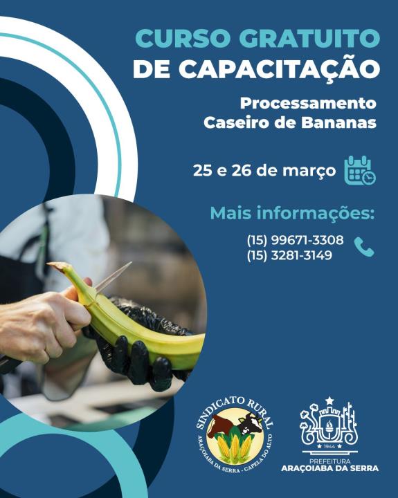 Curso gratuito de Processamento de Bananas