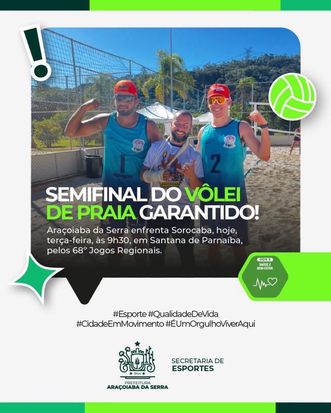 Vôlei de praia masculino avança para a semifinal dos Jogos Regionais