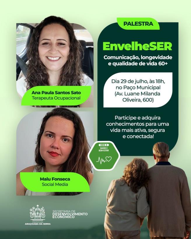 Palestra EnvelheSER aborda longevidade, comunicação e qualidade de vida 60+