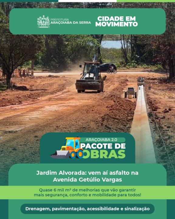 Pacote Araçoiaba 2.0: Nova Avenida Presidente Getúlio Vargas no Jardim Alvorada