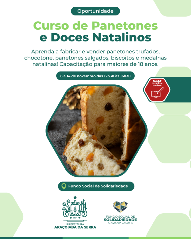 Curso de Panetones e Doces Natalinos