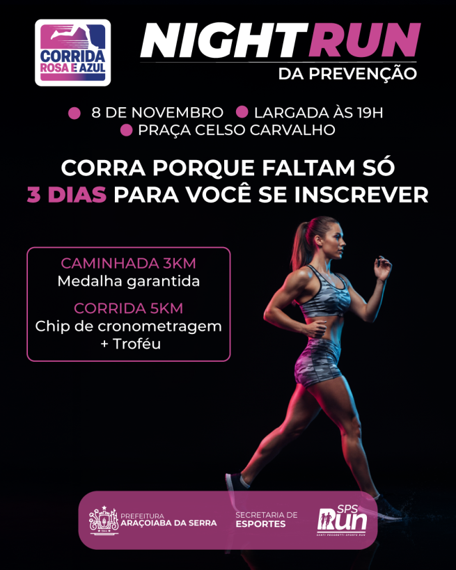 Últimos dias para se inscrever na Corrida Rosa e Azul 2025