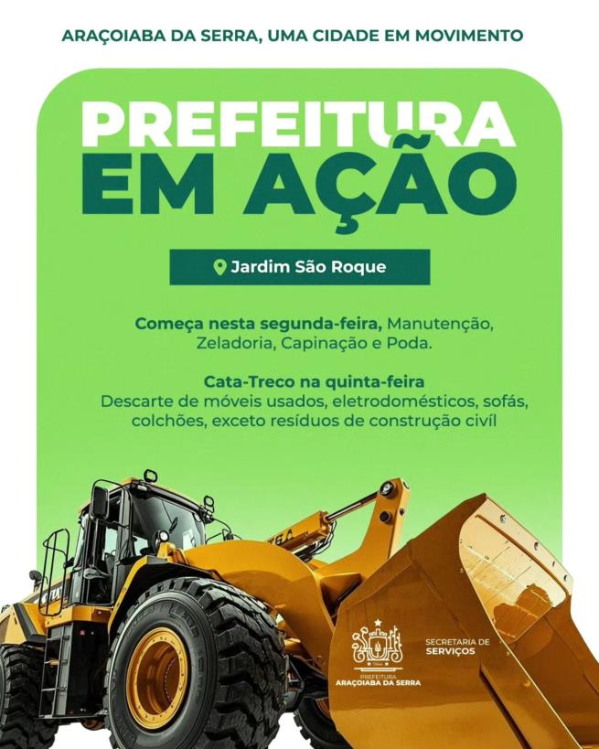 Prefeitura em Ação leva mutirão de zeladoria ao Jardim São Roque