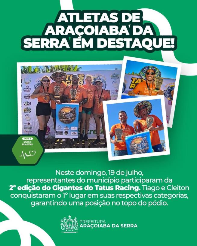 Atletas de Araçoiaba da Serra conquistam o 1º lugar no Gigantes do Tatus Racing