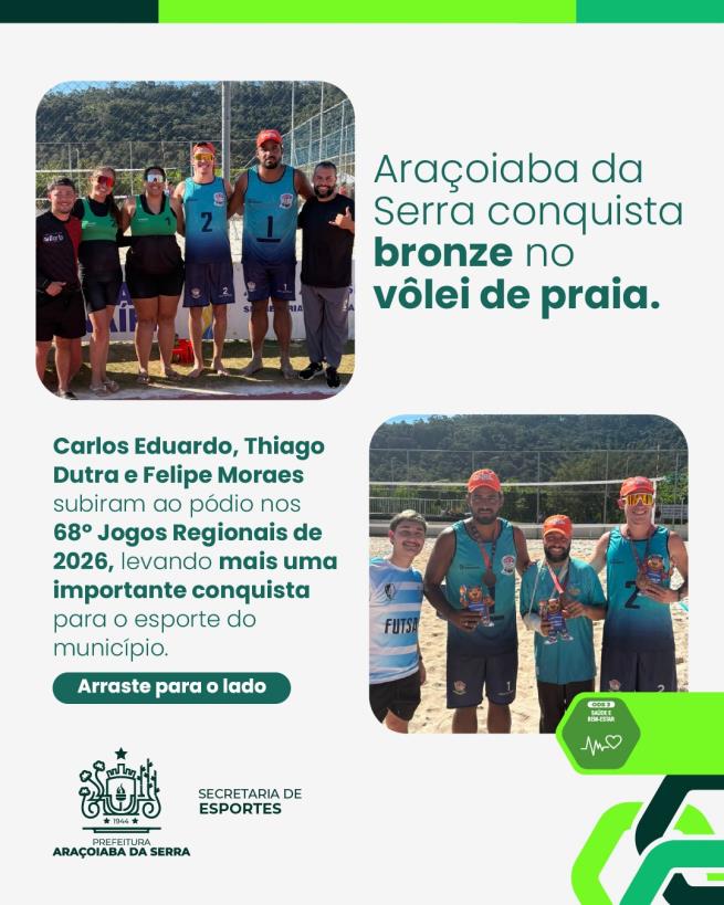 Araçoiaba da Serra conquista medalha nos 68º Jogos Regionais