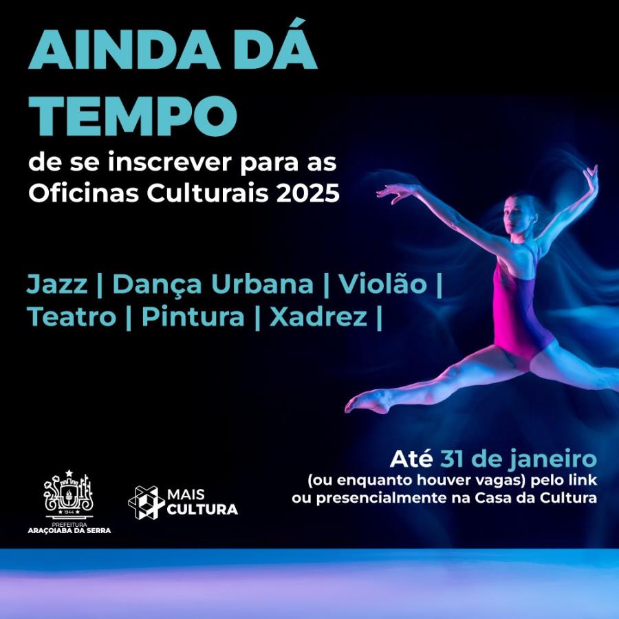 Últimos dias para garantir sua vaga nas Oficinas Culturais 2025!