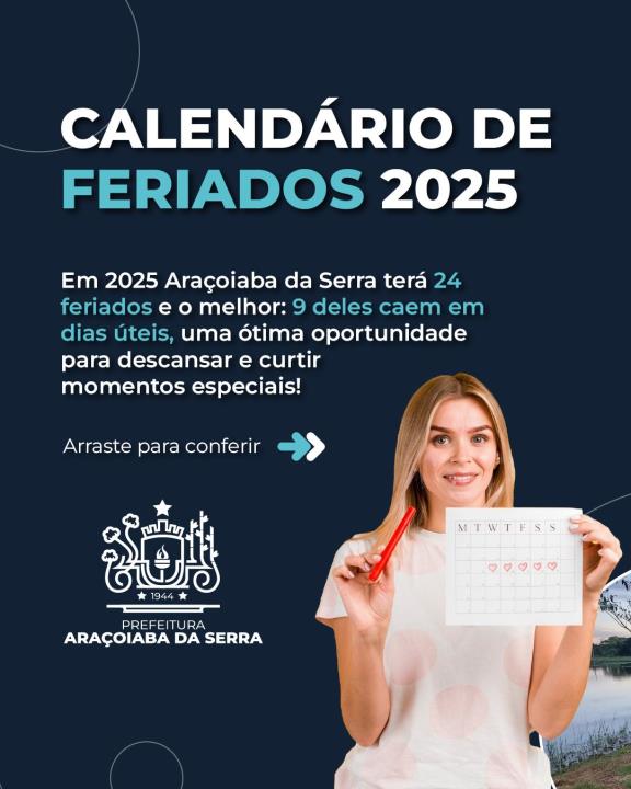 Feriados em Araçoiaba - 2025