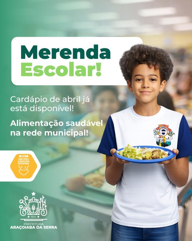 Cardápio da merenda escolar de abril já está disponível