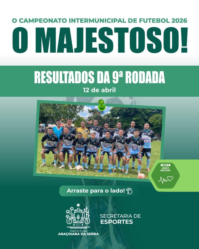 9ª rodada do Campeonato Intermunicipal de Futebol 2026 movimenta a competição regional