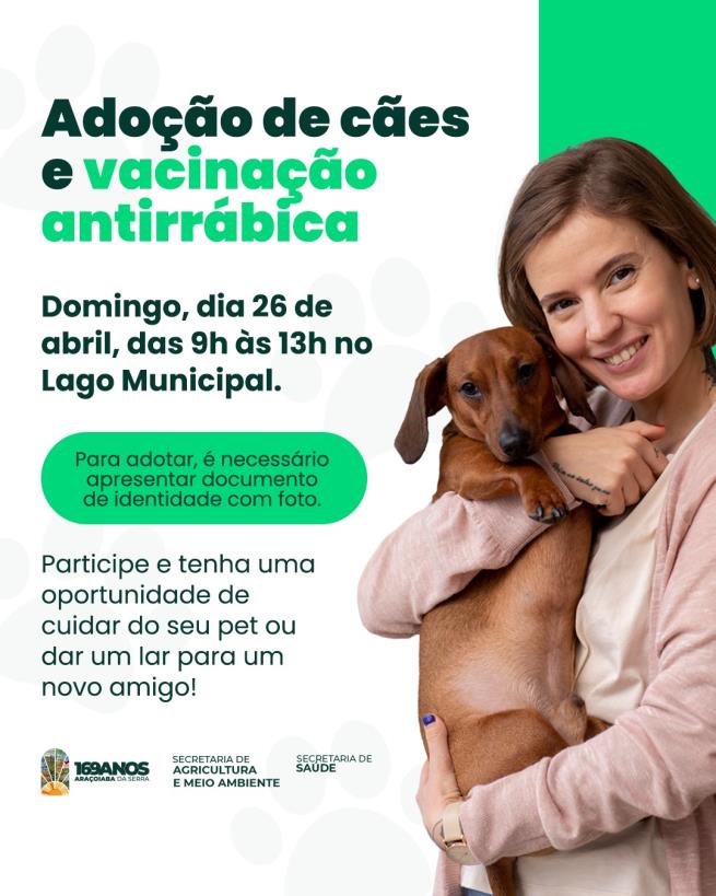 Adoção de cães e vacinação antirrábica acontecem no dia 26 de abril no Campeonato de Pesca