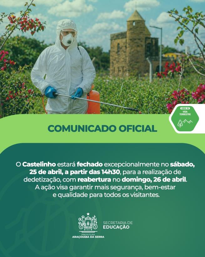 Parque Castelinho terá fechamento temporário para dedetização neste sábado