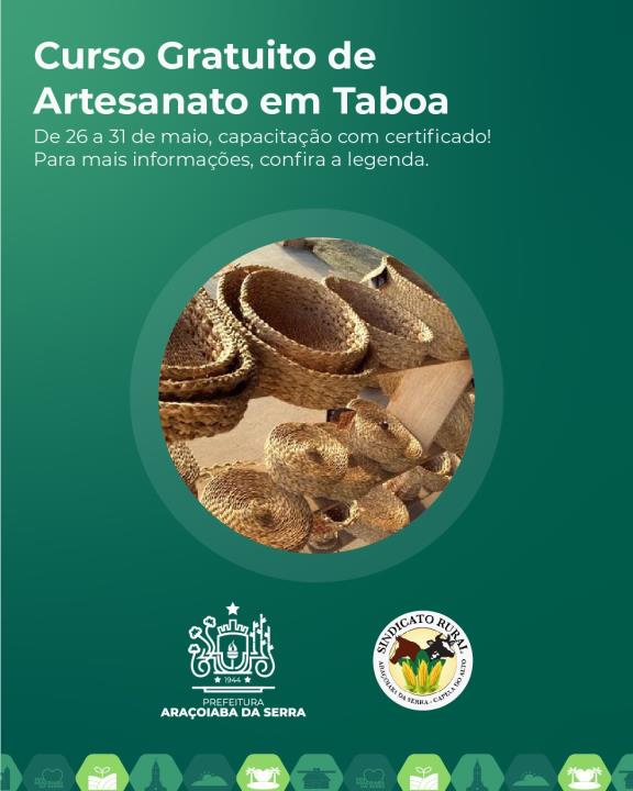 Curso Gratuito de Artesanato em Taboa