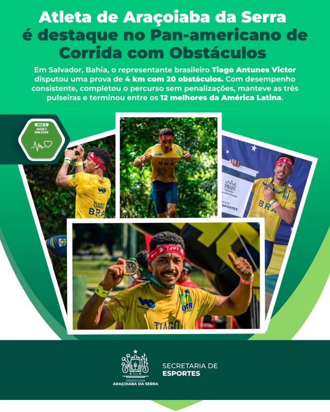 Atleta de Araçoiaba da Serra se destaca no Pan-Americano de OCR em Salvador