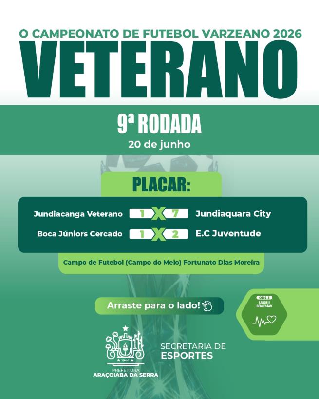 9ª Rodada movimenta o Campeonato Varzeano Veterano 2026