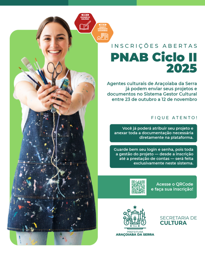 Inscrições abertas para o PNAB Ciclo II - 2025