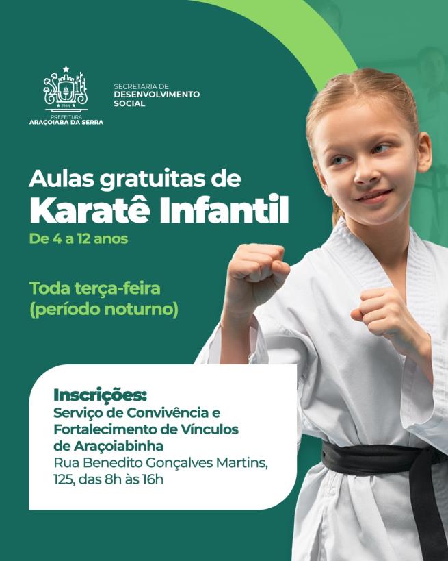 Inscrições Abertas para Aulas Gratuitas de Karatê