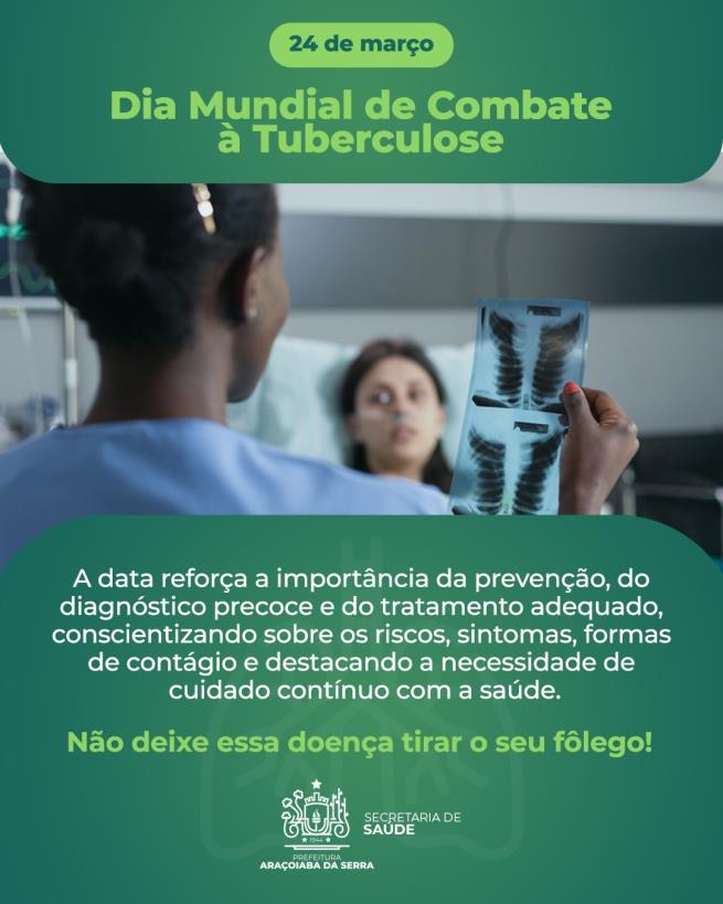 Dia Mundial de Combate à Tuberculose reforça prevenção, diagnóstico precoce e tratamento