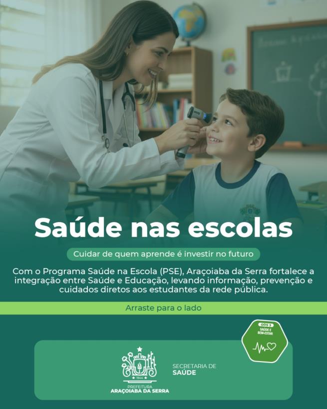 Programa Saúde na Escola fortalece prevenção e bem-estar dos estudantes