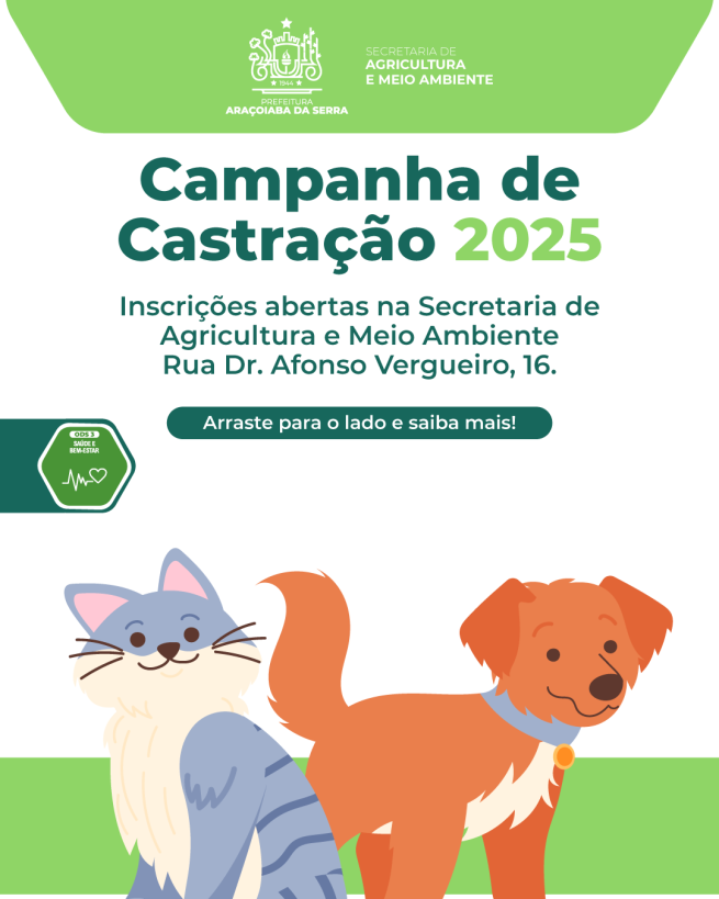 Cadastro para castração de animais já está disponível
