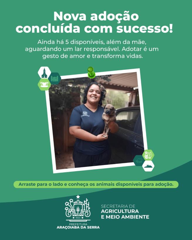 Adoção responsável transforma vidas em Araçoiaba da Serra