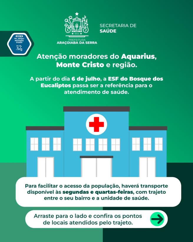 ESF Bosque passa a atender moradores do Aquarius, Monte Cristo e região