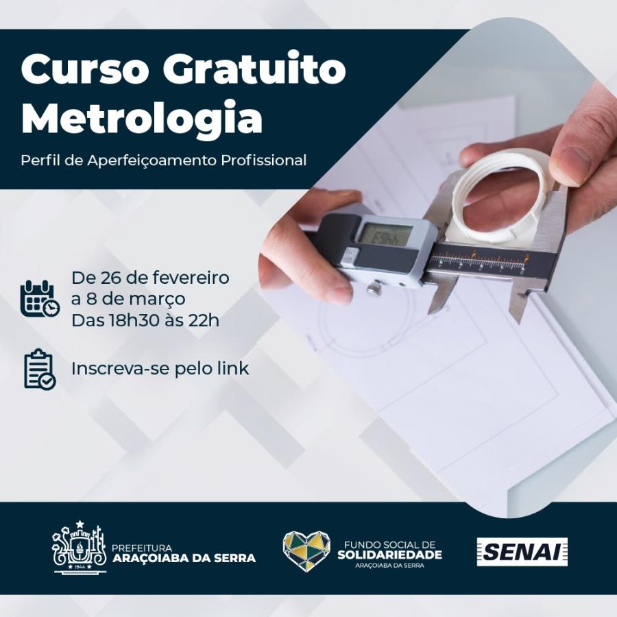 Mais um curso gratuito para a população de Araçoiaba da Serra.