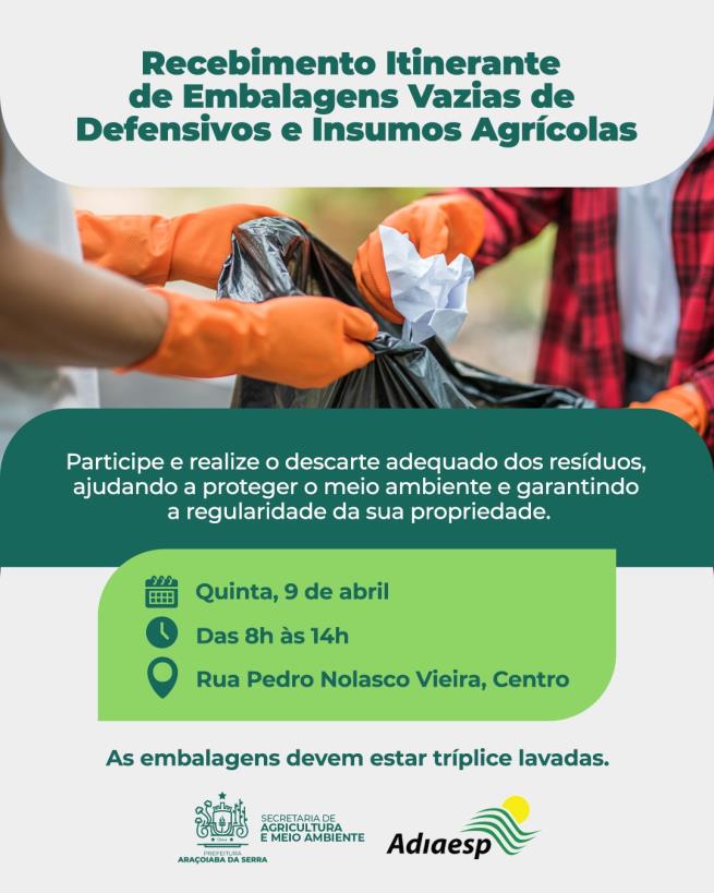 Atenção, Produtor Rural: Dia de Descarte Chegando!