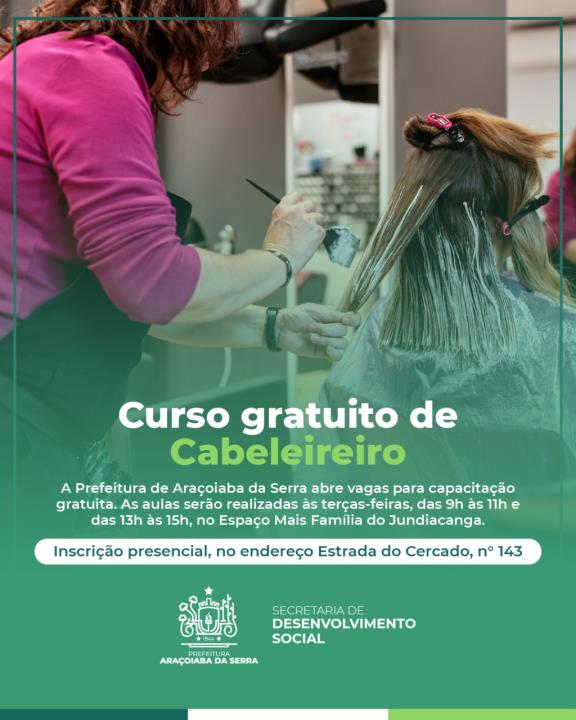 Curso Gratuito de Cabeleireiro
