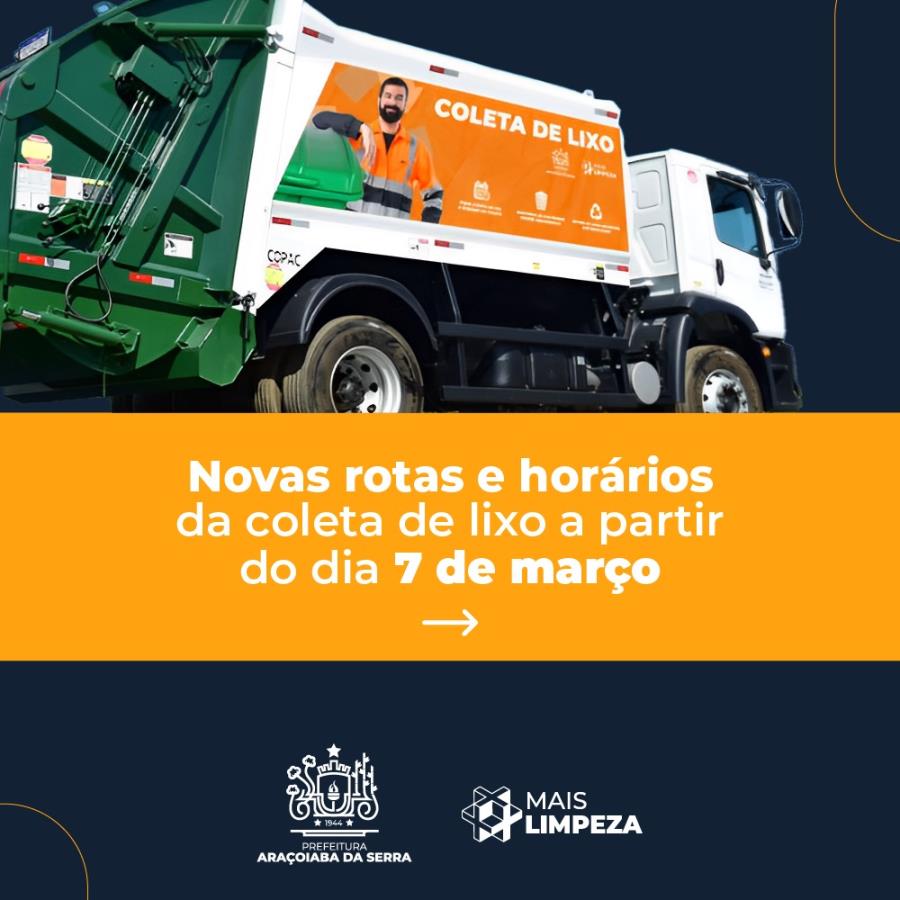 Novos Horários da Coleta de Lixo Domiciliar!