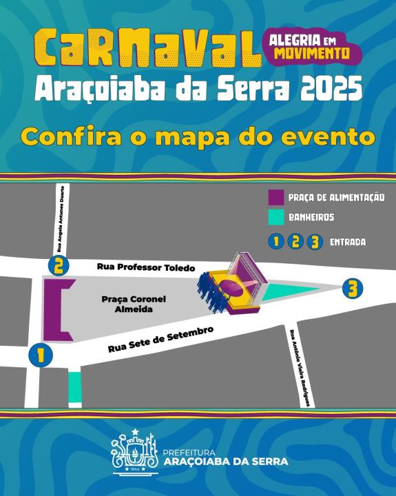 Confira o mapa do Carnaval Alegria em Movimento