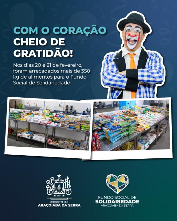 350kg de alimentos arrecadados para o FSS durante sessões especiais no Tubinho