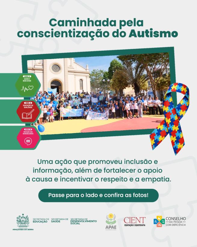 Caminhada pela Conscientização do Autismo mobiliza comunidade em ação pela inclusão