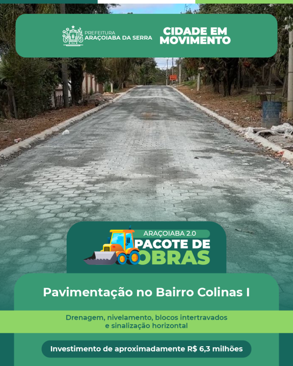Pavimentação no Bairro Colinas I