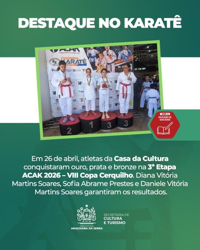 Atletas da Casa da Cultura brilham em competição de karatê