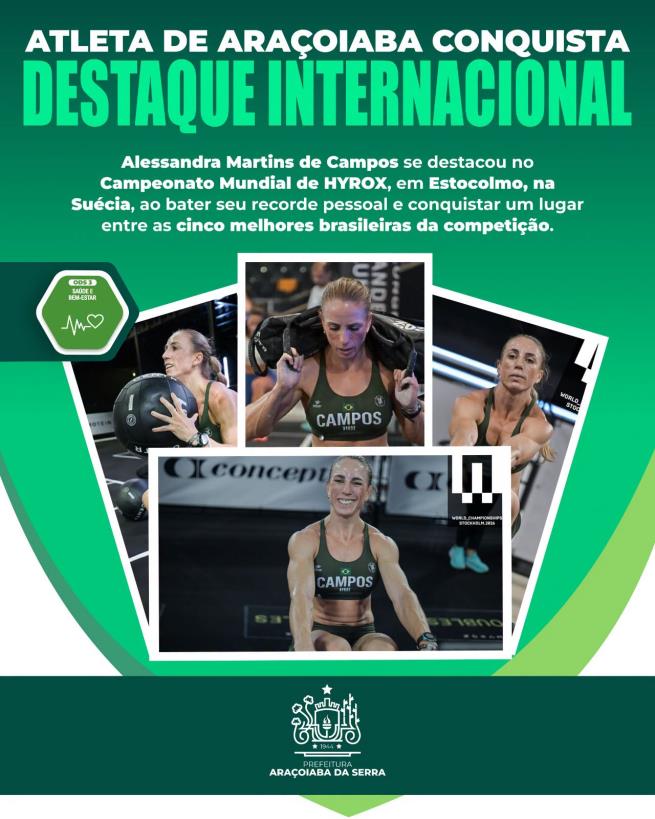 Atleta de Araçoiaba da Serra se destaca no Mundial de HYROX na Suécia