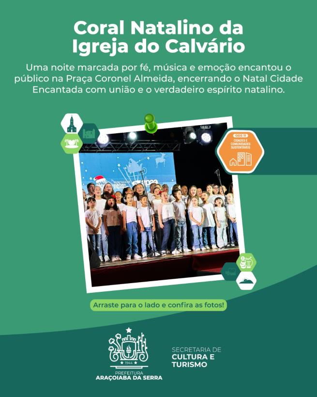Coral Natalino emociona o público no encerramento do Natal Cidade Encantada