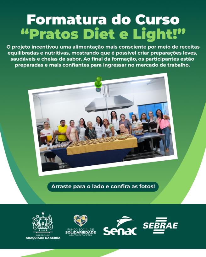 Formatura celebra conclusão do curso de Pratos Diet e Light