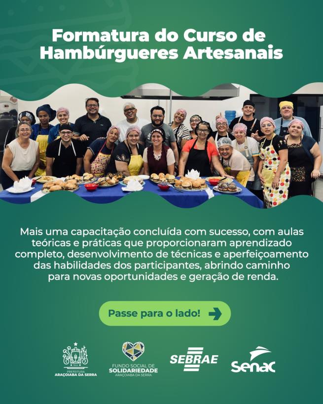 Curso de Hambúrgueres Artesanais forma alunos e incentiva geração de renda